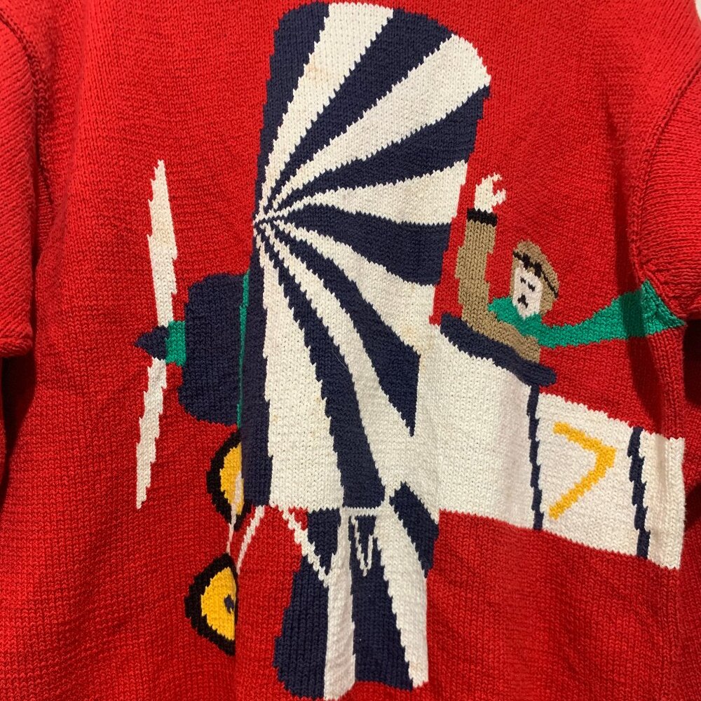 VINTAGE J.G. HOOK KNIT COTTON GRAPHIC TURTLENECK SWEATERS SIZE M